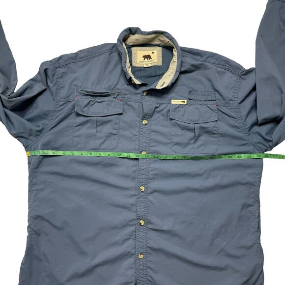 DAKOTA GRIZZLY Fishing Shirt in Slate Blue Roll Tab Sleeve XXL Mens *READ* - Picture 6 of 10